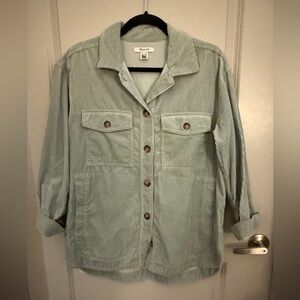 Madewell Corduroy Utility Jacket - Light Green | Size Small